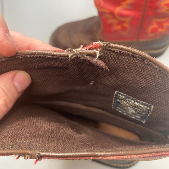 Justin Gypsy Red Cowboy Boots Women Size 10 1/2 B - Round Toe  - L9921 - Picture 16 of 16